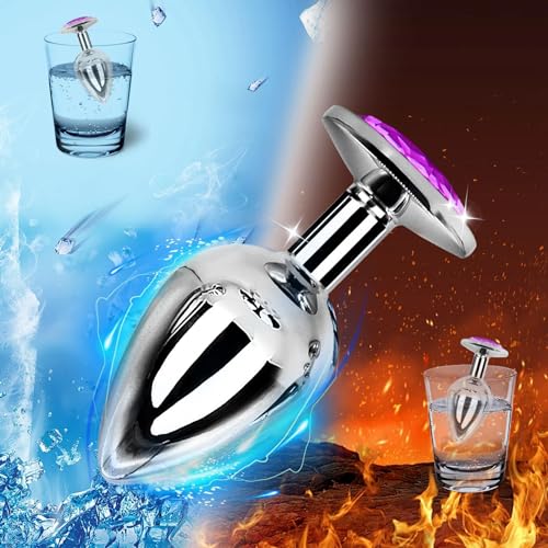 Solid Stainless Steel Suction Cup Double-Headed Plug (Purple)