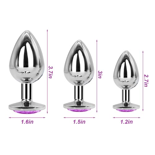 Solid Stainless Steel Suction Cup Double-Headed Plug (Purple)