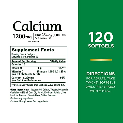 2-Pack Nature's Bounty Calcium + D3 Softgels (240)