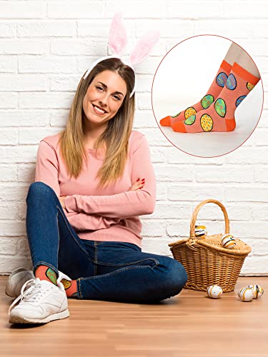 Jenaai Easter Crew Socks: 6 Pairs for Adults