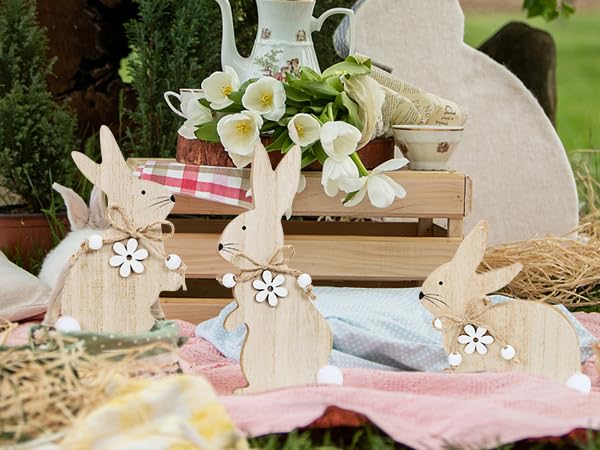 Easter Bunny Wooden Sign Decorations for Celebrations