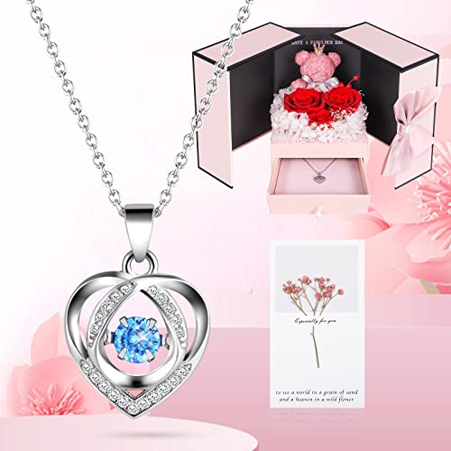 Romantic Forever Roses & Silver Necklace for Celebrations