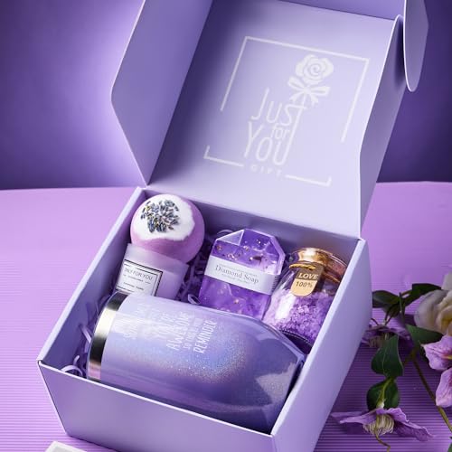 Lavender Spa Gift Basket Set for Celebrating Women