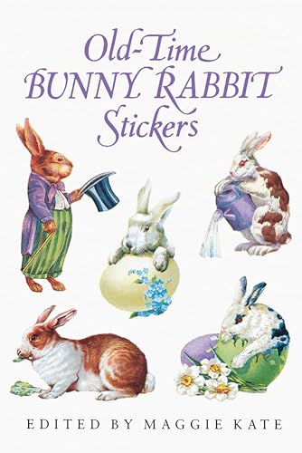 Vintage Rabbit Stickers: 23 Whimsical Full-Color Designs