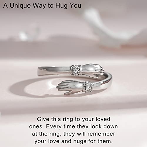 Valentine's Day Hug Ring: Sterling Silver Friendship Jewelry