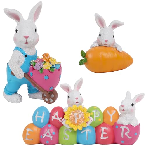 Easter Bunny Tabletop Decorations: Resin Figurine Centerpiece