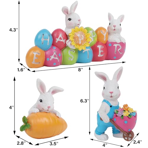 Easter Bunny Tabletop Decorations: Resin Figurine Centerpiece