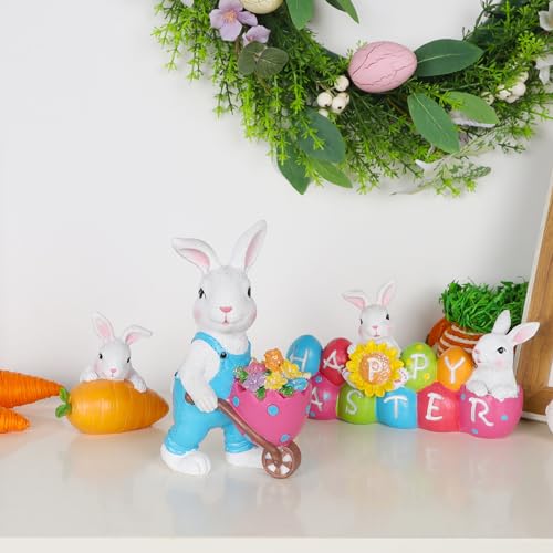 Easter Bunny Tabletop Decorations: Resin Figurine Centerpiece