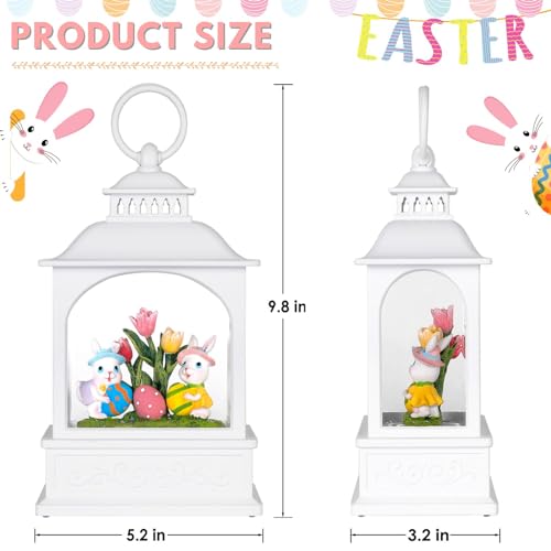 Spring Water Lantern Easter Bunny Snow Globe