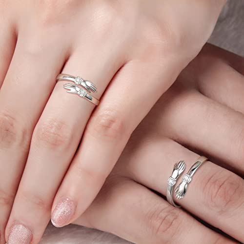 Valentine's Day Hug Ring: Sterling Silver Friendship Jewelry