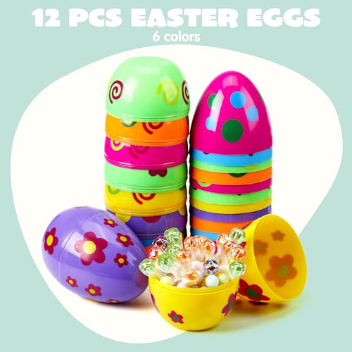 Giant Easter Eggs - 12 Pieces for Egg Hunt