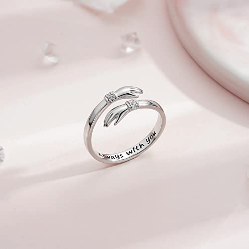 Valentine's Day Hug Ring: Sterling Silver Friendship Jewelry