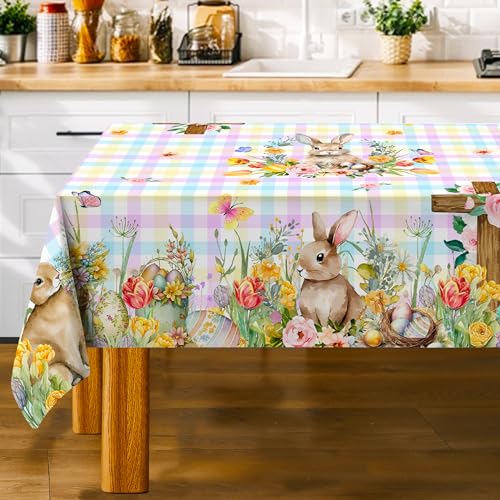 Easter Tablecloth with Bunny and Eggs for Celebrations