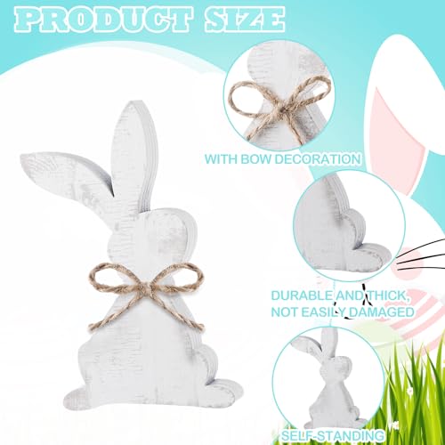 6 Pcs Easter Bunny Wooden Signs - Bunny Decor for Spring Celebrations