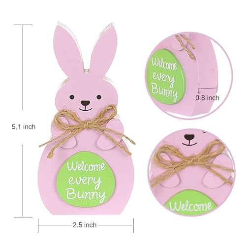 Easter Bunny Wooden Signs - 6 Pcs Tabletop Decor