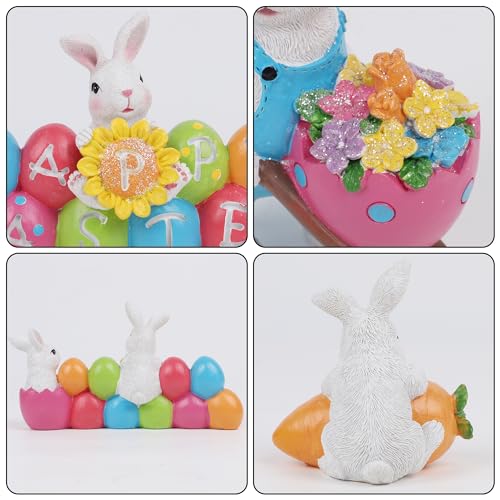 Easter Bunny Tabletop Decorations: Resin Figurine Centerpiece