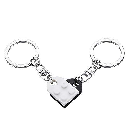 VANLOVEMAC Couples Matching Stuff Gifts for Boyfriend Girlfriend Women Friends Christmas Anniversary Valentines Day Gifts for Him Her Husband Wife Birthday Gifts Heart Brick Keychain
