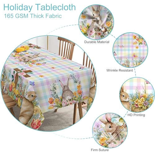 Easter Tablecloth with Bunny and Eggs for Celebrations