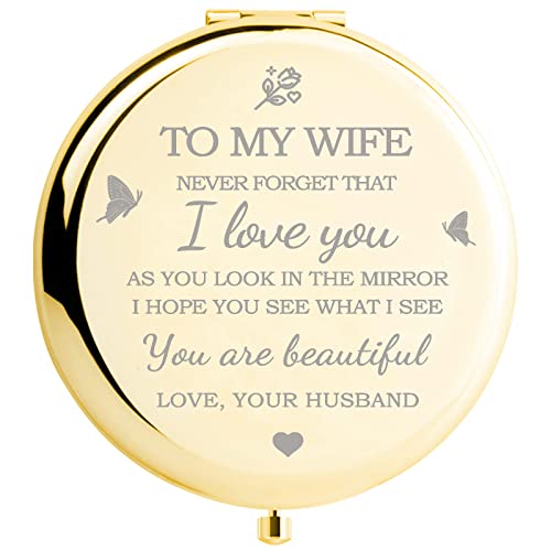 Romantic Gold Compact Mirror - Celebrate Her Special Occasions