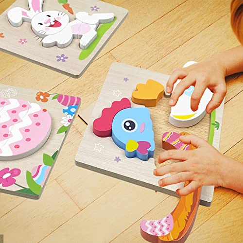 4 Easter Wooden Puzzles for Kids - Gifts & Party Favors