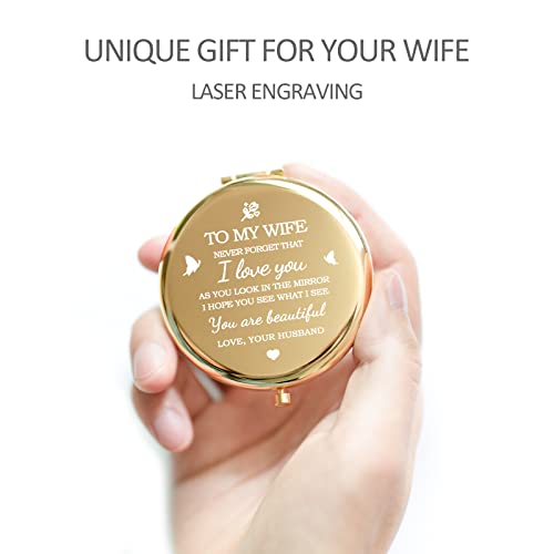 Romantic Gold Compact Mirror - Celebrate Her Special Occasions