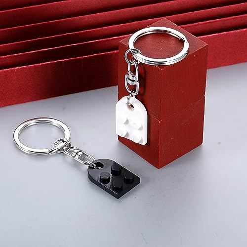 VANLOVEMAC Couples Matching Stuff Gifts for Boyfriend Girlfriend Women Friends Christmas Anniversary Valentines Day Gifts for Him Her Husband Wife Birthday Gifts Heart Brick Keychain