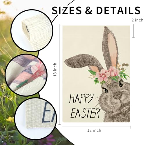 Double-Sided Easter Bunny Garden Flag - 12x18 Inch