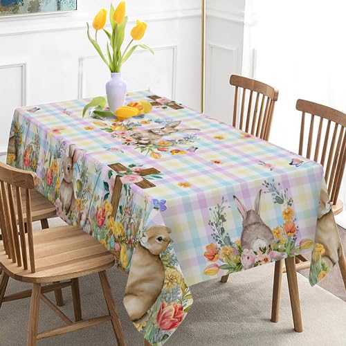 Easter Tablecloth with Bunny and Eggs for Celebrations