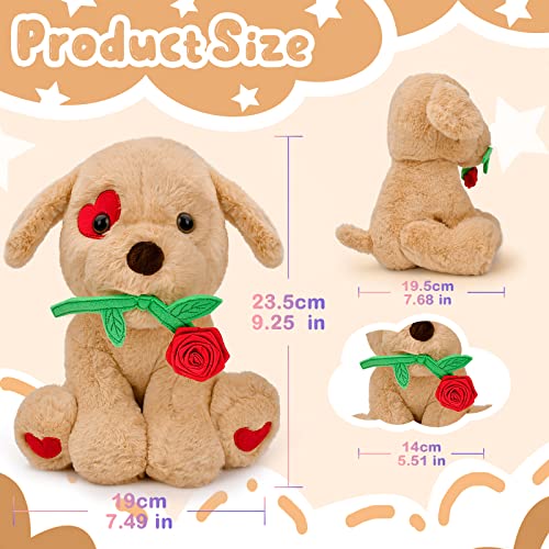 Valentines Plush Stuffed Animal: Funny Cute Puppy Dog