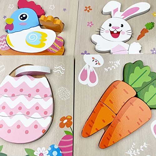 4 Easter Wooden Puzzles for Kids - Gifts & Party Favors