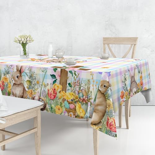 Easter Tablecloth with Bunny and Eggs for Celebrations