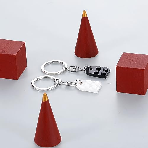 VANLOVEMAC Couples Matching Stuff Gifts for Boyfriend Girlfriend Women Friends Christmas Anniversary Valentines Day Gifts for Him Her Husband Wife Birthday Gifts Heart Brick Keychain