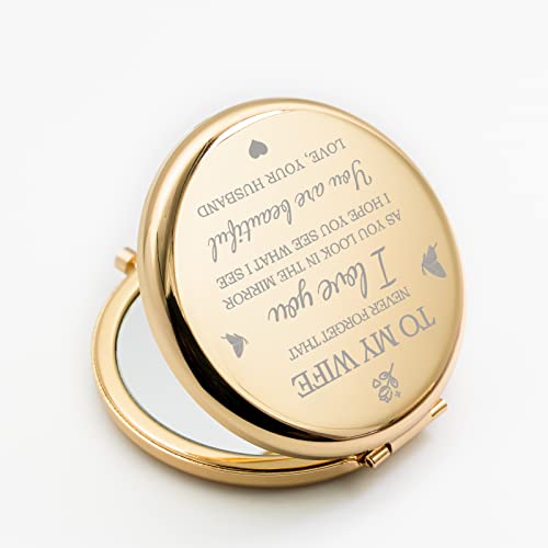 Romantic Gold Compact Mirror - Celebrate Her Special Occasions