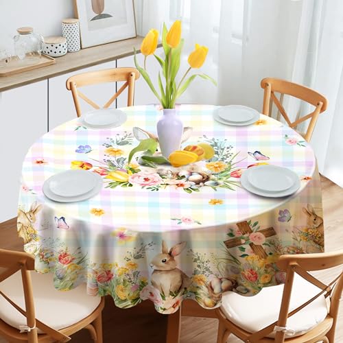 Easter Tablecloth with Bunny and Eggs for Celebrations