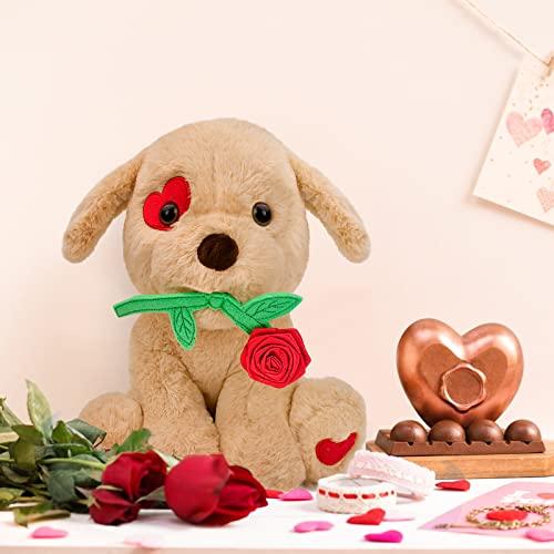 Valentines Plush Stuffed Animal: Funny Cute Puppy Dog