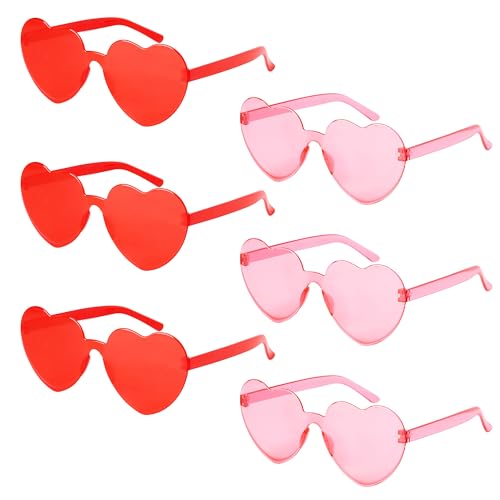 Heart-shaped rimless sunglasses - Valentine's Day eyewear