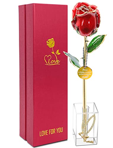 24K Gold Rose Gifts for Her, Wife, Mothers Day