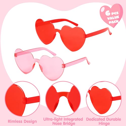 Heart-shaped rimless sunglasses - Valentine's Day eyewear