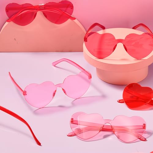 Heart-shaped rimless sunglasses - Valentine's Day eyewear