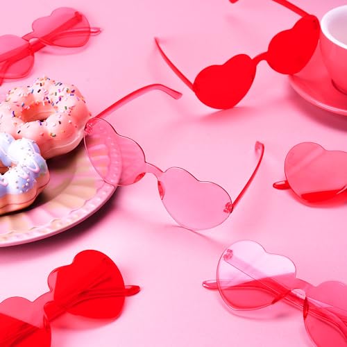 Heart-shaped rimless sunglasses - Valentine's Day eyewear