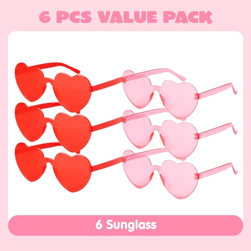 Heart-shaped rimless sunglasses - Valentine's Day eyewear