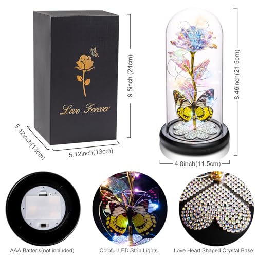 Galaxy Glass Rose in Dome: Eternal Celebration Gift