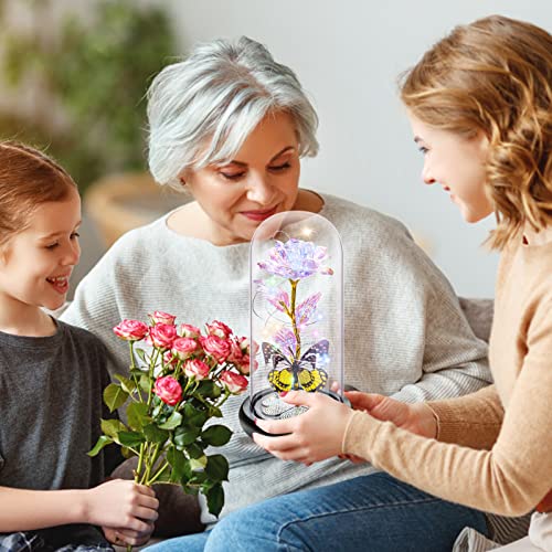 Galaxy Glass Rose in Dome: Eternal Celebration Gift