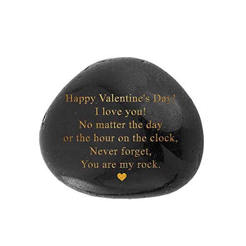 Engraved Black Polished Rock - Emotional Valentine's Gift