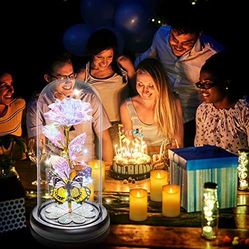 Galaxy Glass Rose in Dome: Eternal Celebration Gift