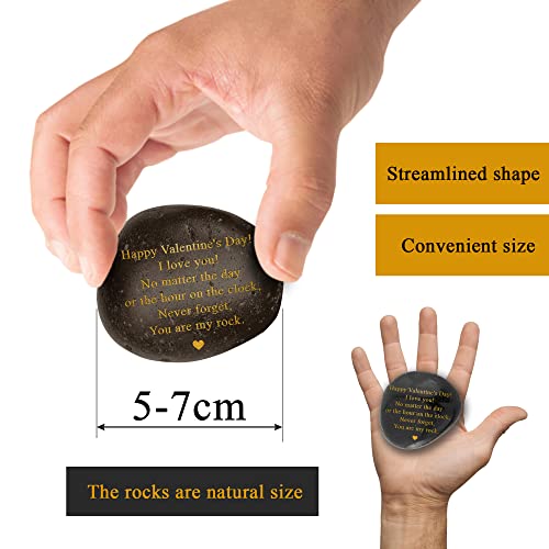 Engraved Black Polished Rock - Emotional Valentine's Gift