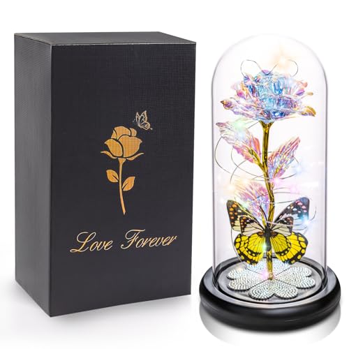 Galaxy Glass Rose in Dome: Eternal Celebration Gift