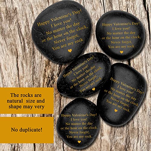 Engraved Black Polished Rock - Emotional Valentine's Gift