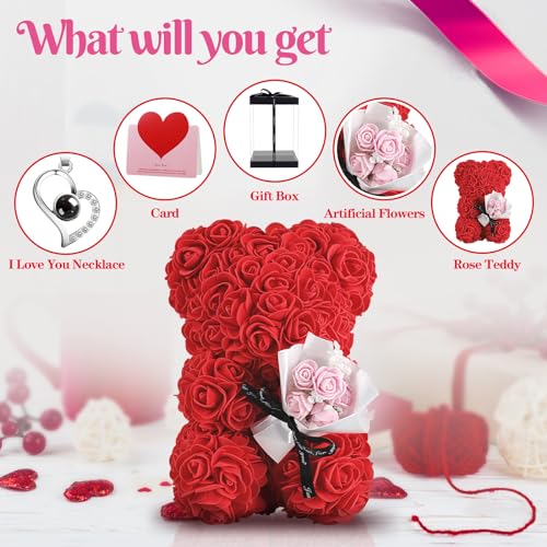 TranquilBliss Rose Bear Gift Set - Romantic Valentine's Day