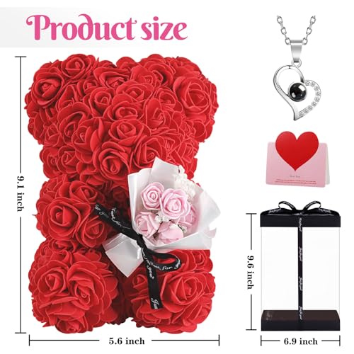 TranquilBliss Rose Bear Gift Set - Romantic Valentine's Day